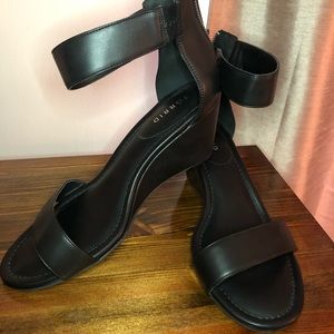 Torrid Black Leather Wedges